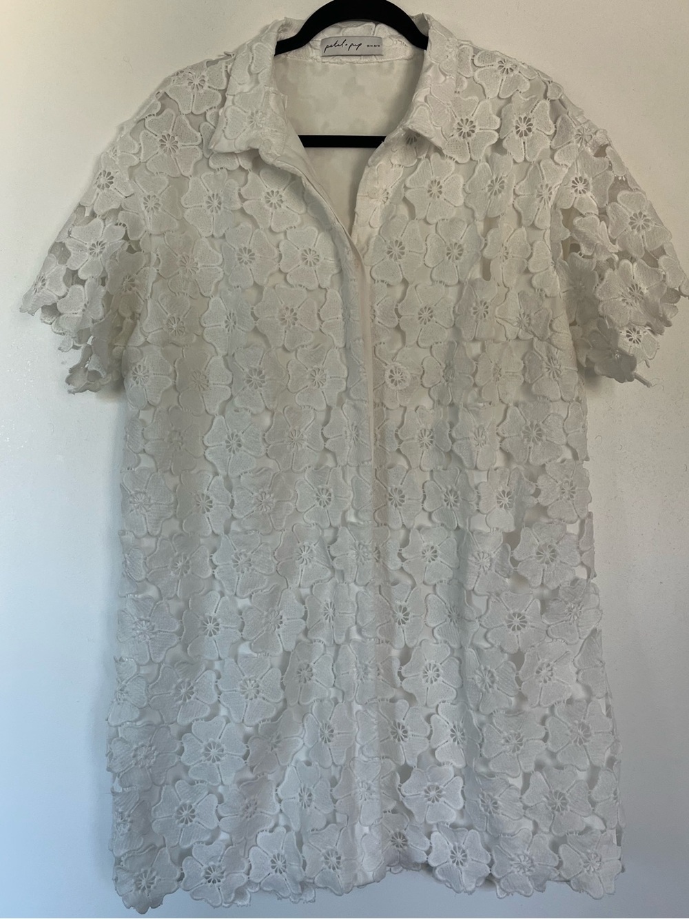 Petal & Pup White Floral Lace Collared Dress